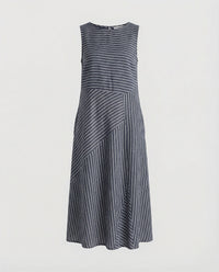 Elsie Linen Blend Midi Dress in Navy
