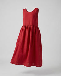 Elsie Linen Dress in Red