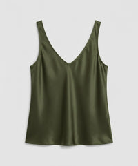 Elsie Silk Top in Army Green