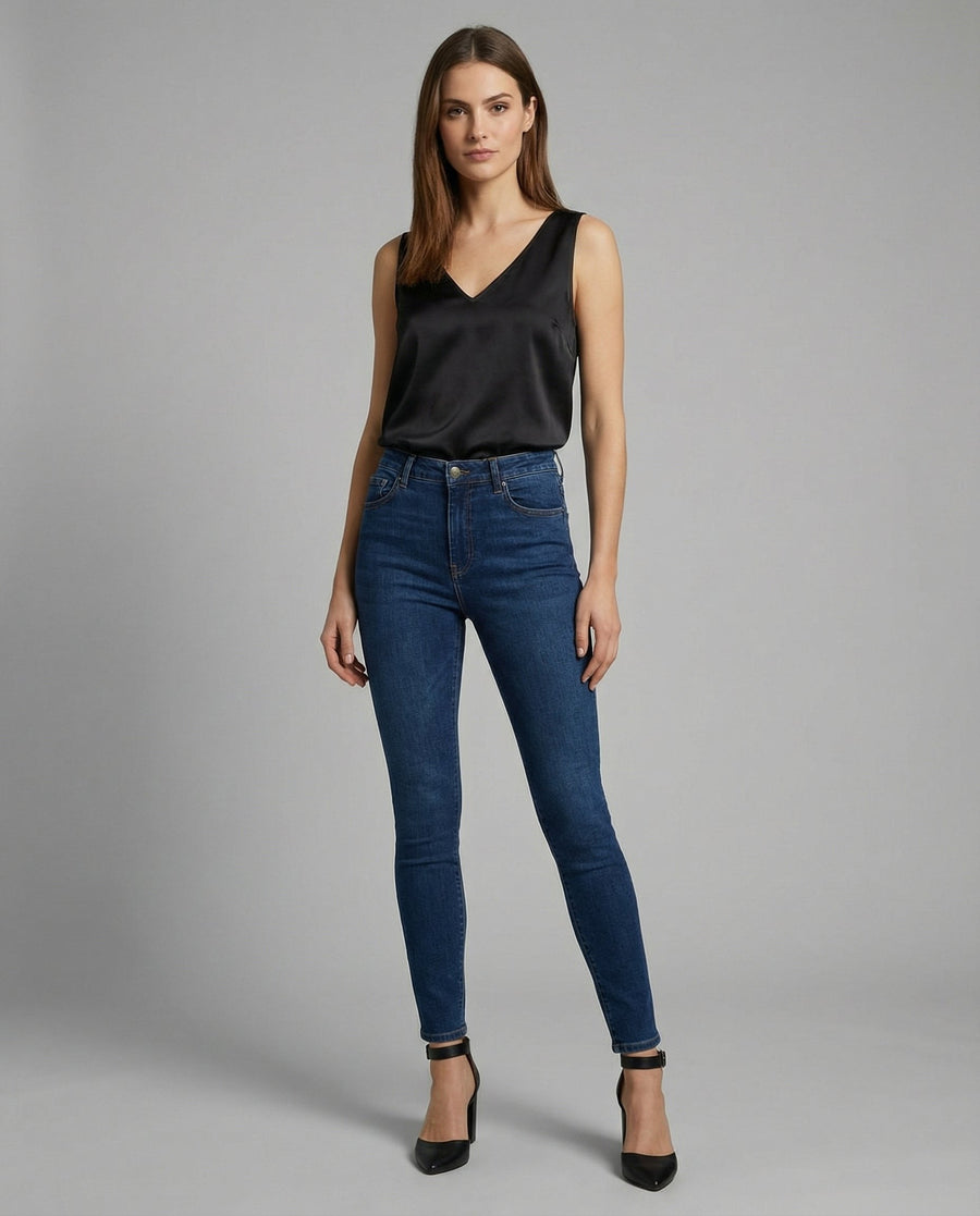 Elsie Silk Top in Black