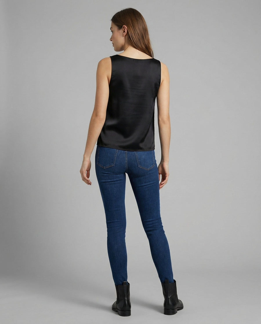 Elsie Silk Top in Black