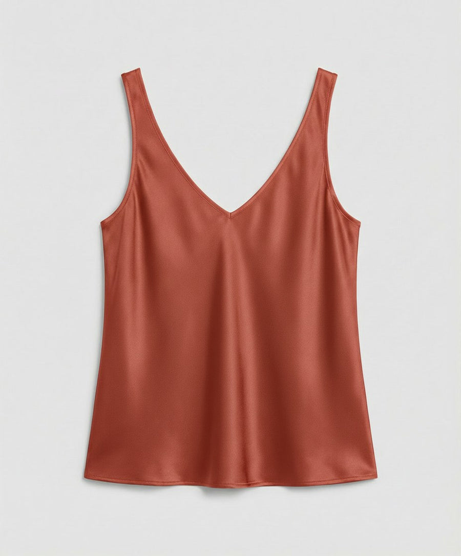 Elsie Silk Top in Orange