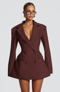 Hillary Mini Dress – Plum Brown