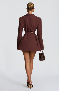 Hillary Mini Dress – Plum Brown
