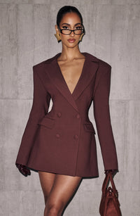 Hillary Mini Dress – Plum Brown
