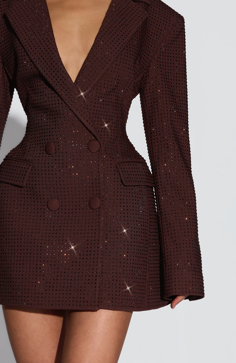 Hillary Mini Dress – Plum Brown Sparkle