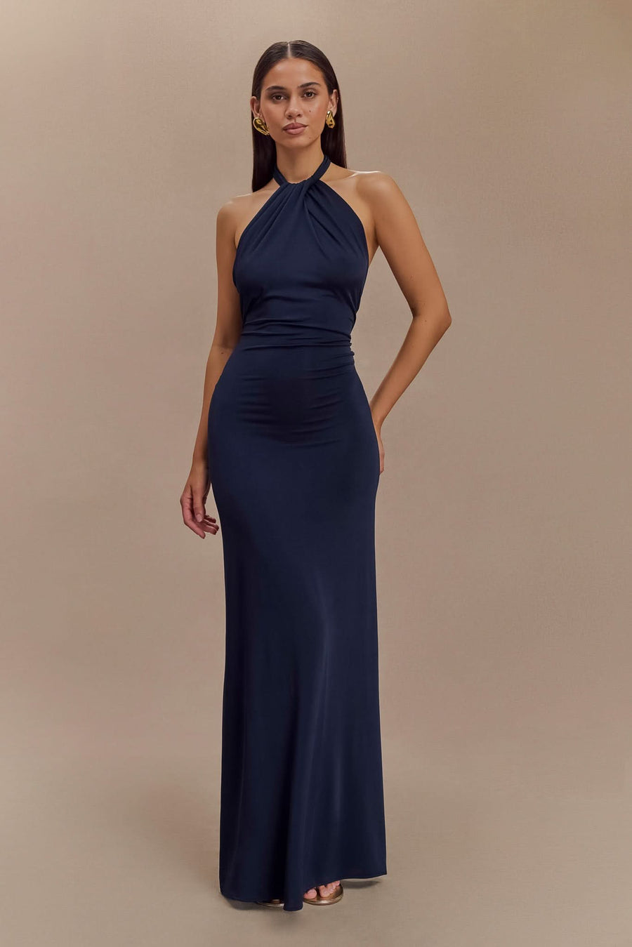 Elyna | Halter Maxi Dress in Blue