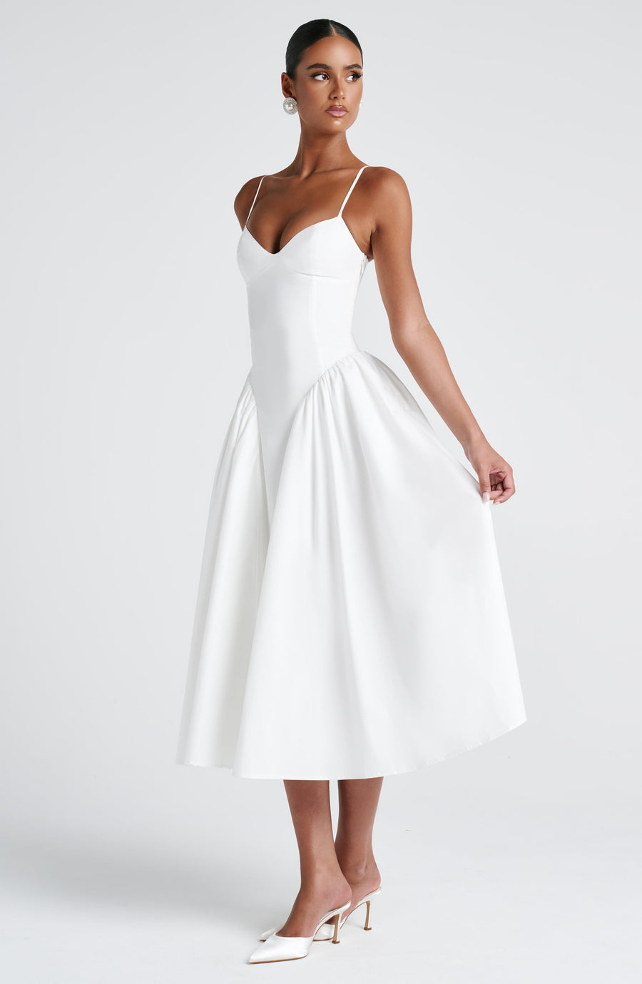 Hermione Midi Dress – Ivory