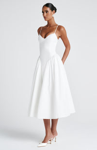 Hermione Midi Dress – Ivory