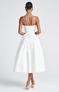Hermione Midi Dress – Ivory