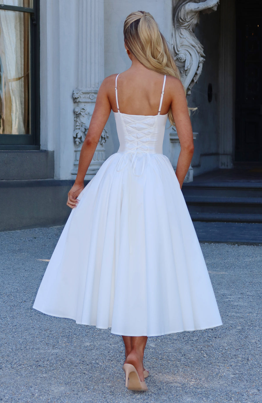 Hermione Midi Dress – Ivory