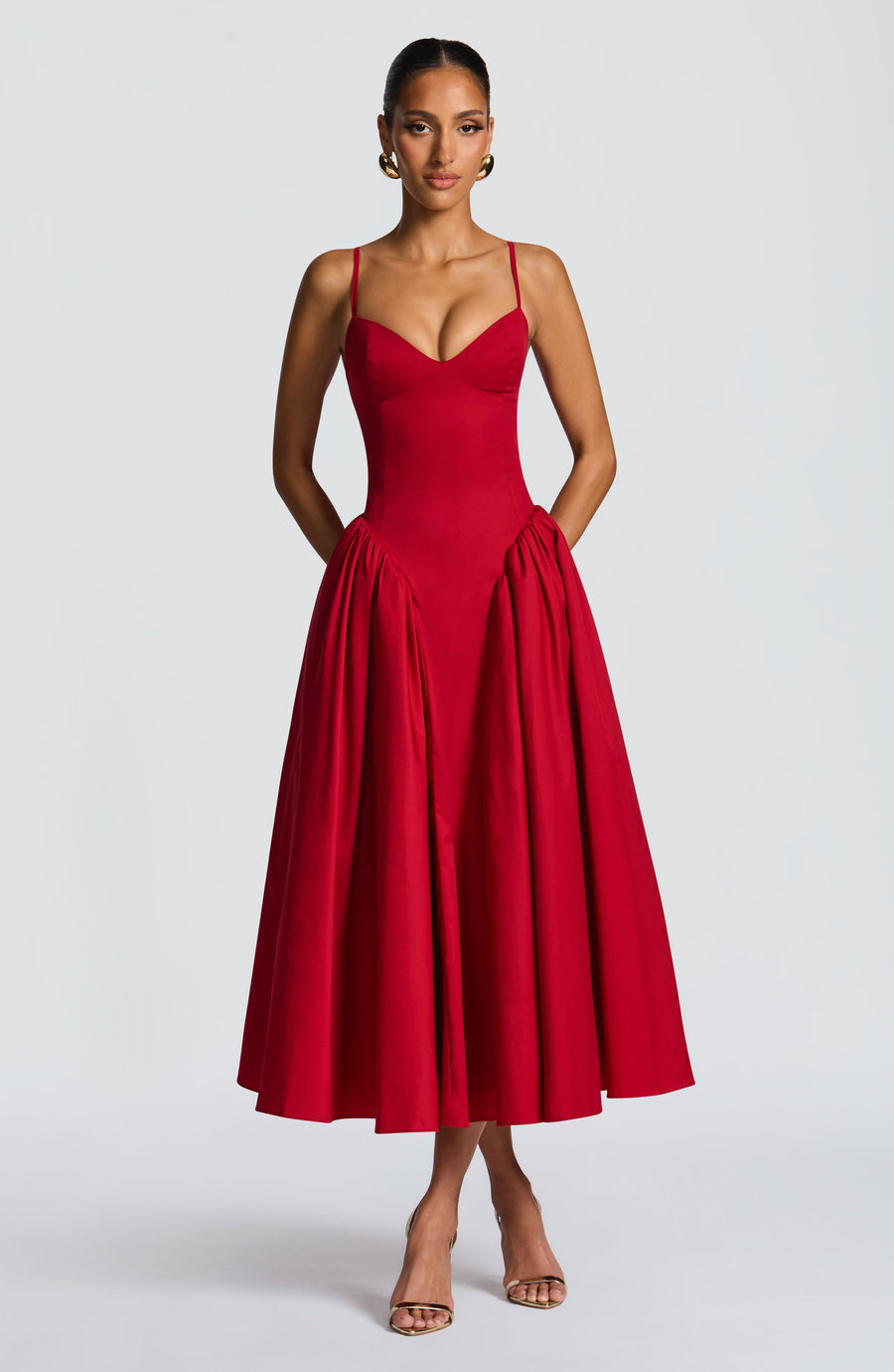 Hermione Midi Dress – Red