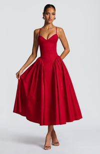 Hermione Midi Dress – Red