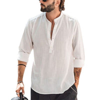 Emil Casual Shirt with Stand Collar and Button Front