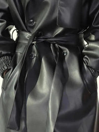 Emil Leather Coat with Belted