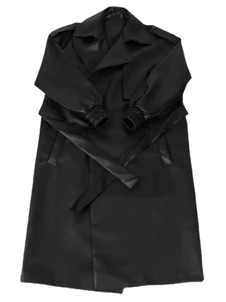 Emil Leather Coat with Belted