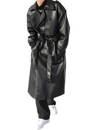 Emil Leather Coat with Belted