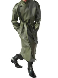 Emil Leather Coat with Belted