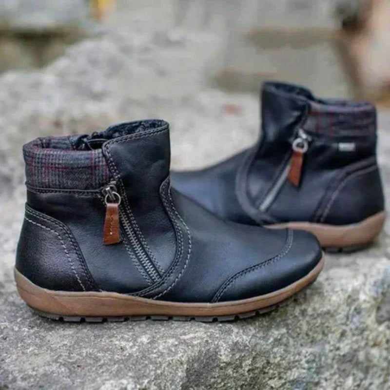 Emil Orthopaedic Boots with Zip Front in Black