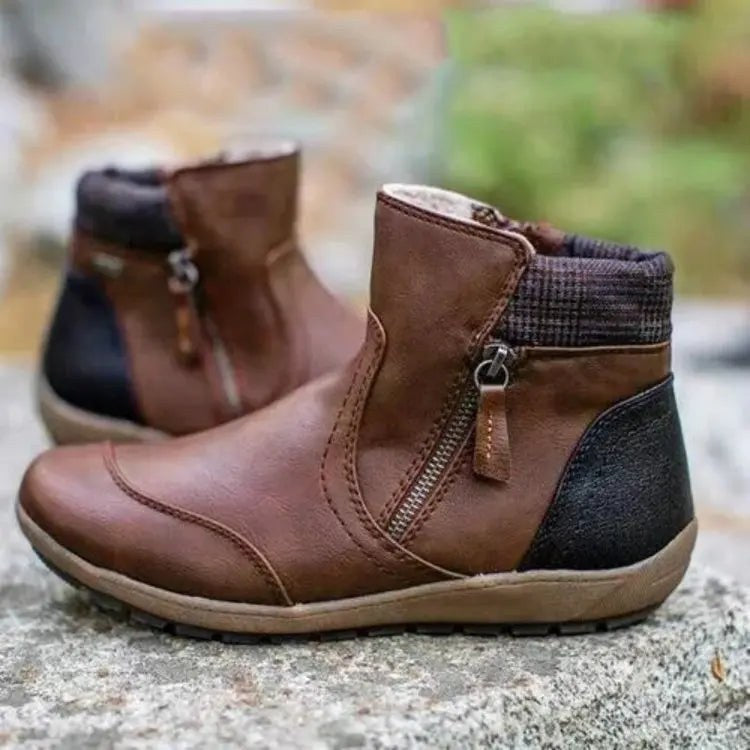 Emil Orthopaedic Boots with Zip Front in Brown