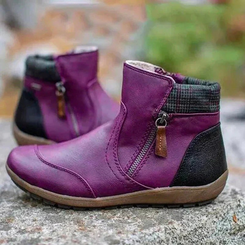 Emil Orthopaedic Boots with Zip Front in Purple