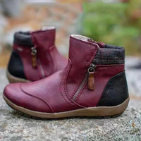 Emil Orthopaedic Boots with Zip Front in Red