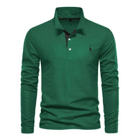 Emile Breathable Shirt with Long Sleeve and Embroidery in Green