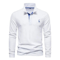 Emile Breathable Shirt with Long Sleeve and Embroidery in White