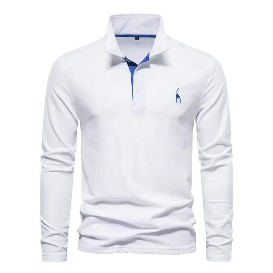 Emile Breathable Shirt with Long Sleeve and Embroidery in White