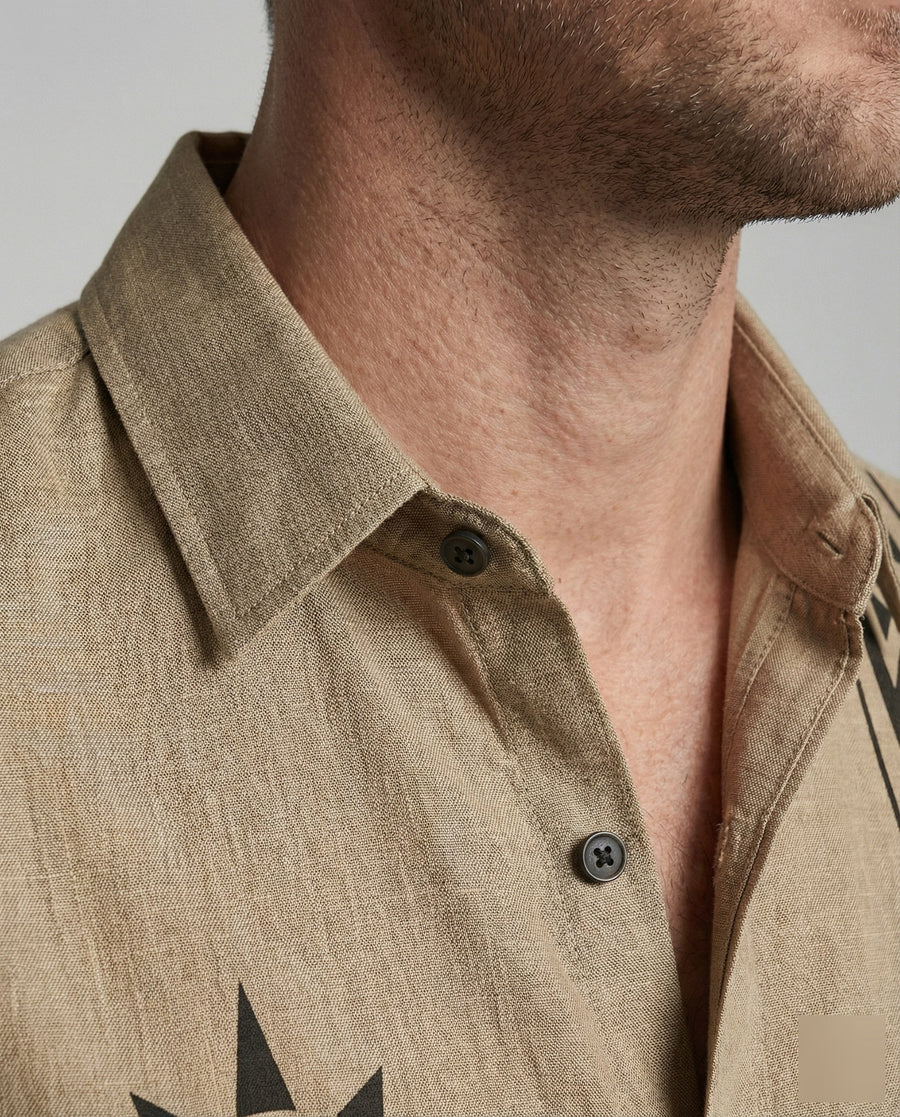 Emile Casual Linen Shirt with Short Sleeve