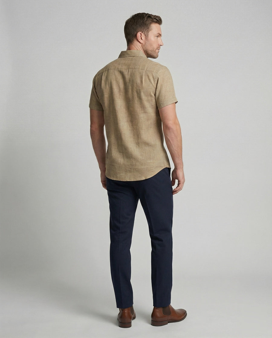 Emile Casual Linen Shirt with Short Sleeve