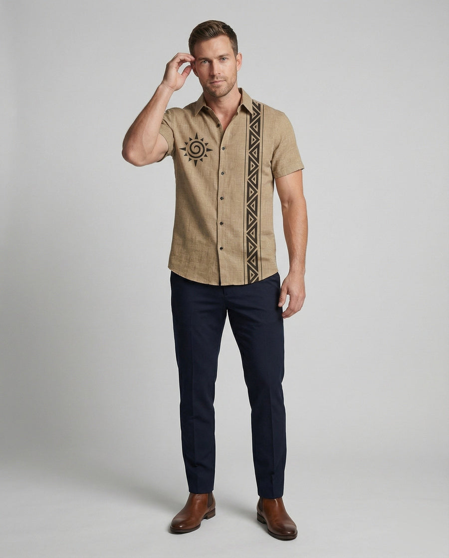 Emile Casual Linen Shirt with Short Sleeve