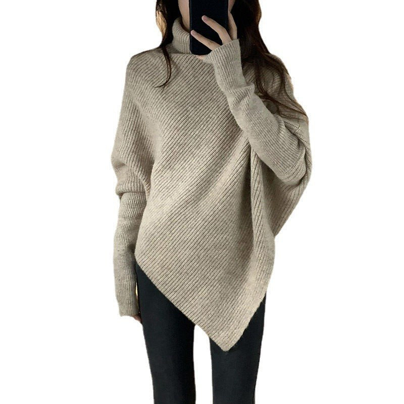 Emilia Casual Knit Sweater with Oversized in Black