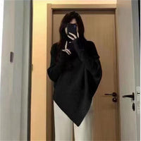 Emilia Casual Knit Sweater with Oversized in Black