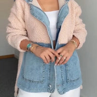 Emilia Jacket with Zip Front and Hood in Pink