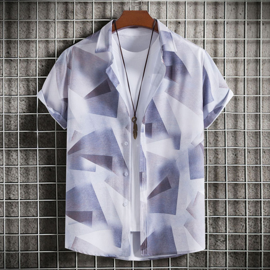 Emilia Relaxed Shirt with Short Sleeve in Multicolor