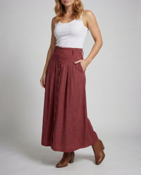 Emilia Skirt with Button Front and Belted