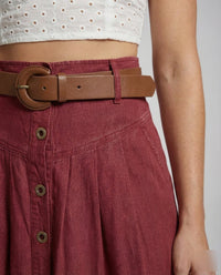 Emilia Skirt with Button Front and Belted