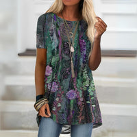 Hanna | Women's Artistic Print Top with Relaxed Hem