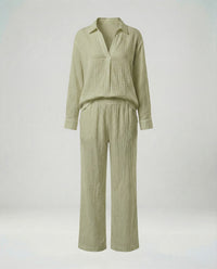 Emmeline Blouse with Oversized in Green