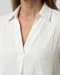 Emmeline Blouse with Oversized in White