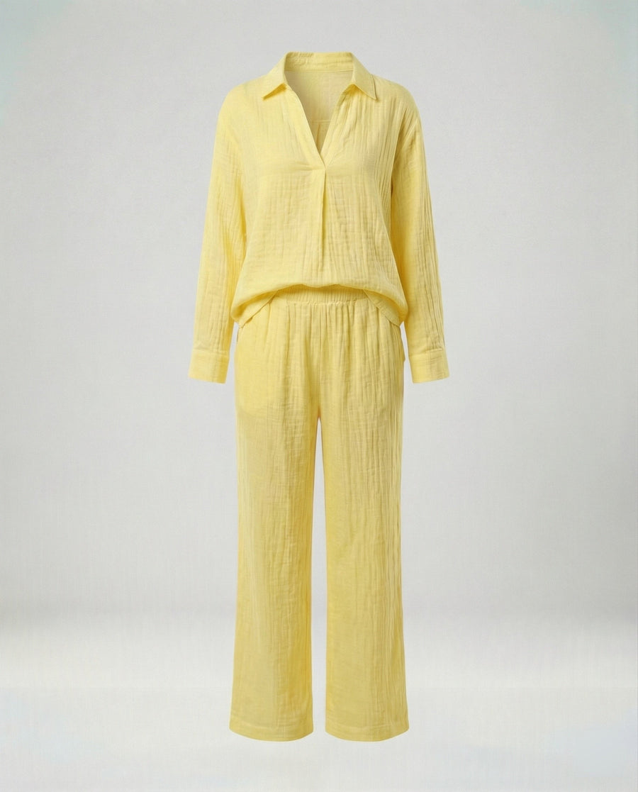 Emmeline Blouse with Oversized in Yellow