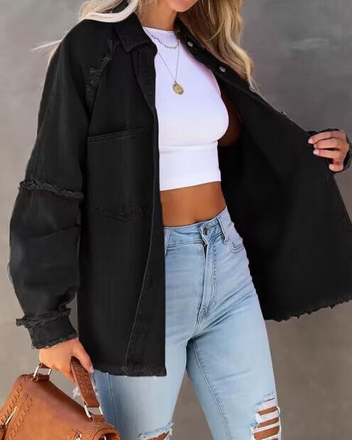 Emmeline Denim Jacket in Black