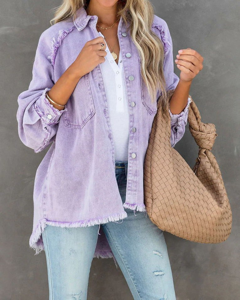 Emmeline Denim Jacket in Purple