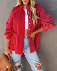 Emmeline Denim Jacket in Red