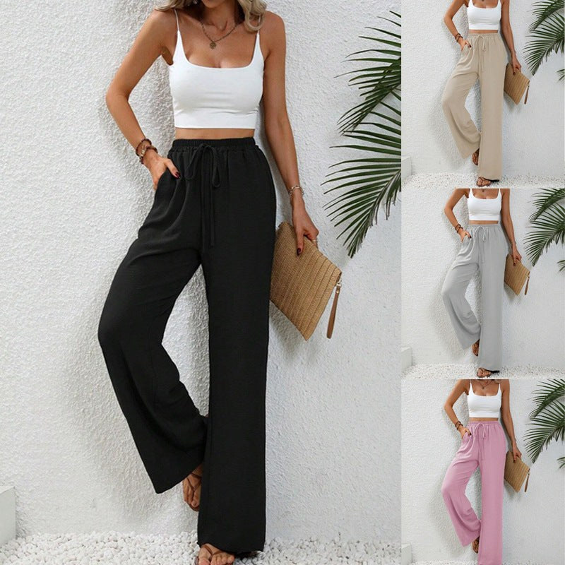 Emmeline Lightweight Trousers with Elastic Waist and Pockets