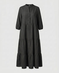 Emmeline Linen Dress in Black