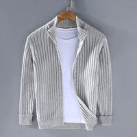 Emmett Knit Cardigan in Light Grey
