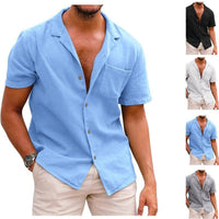 Emmett Lightweight Linen Shirt with Short Sleeve