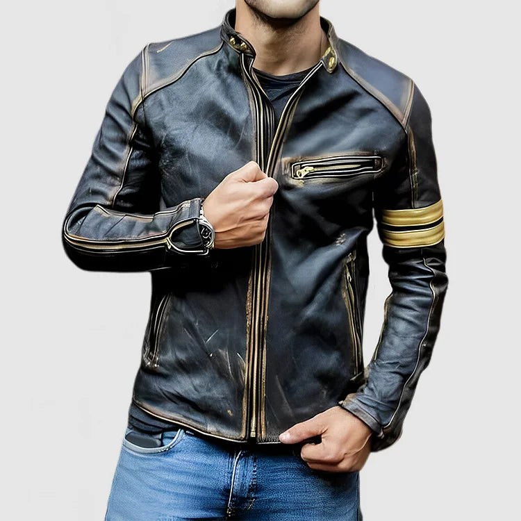 Erik Jacket with Stand Collar in Black